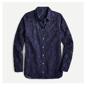 J Crew Button-up shirt in embroidered eyelet